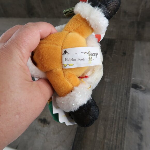 Disney Parks Winnie the Pooh Holiday Bean Plush Original Tags Small Christmas - Picture 8 of 10